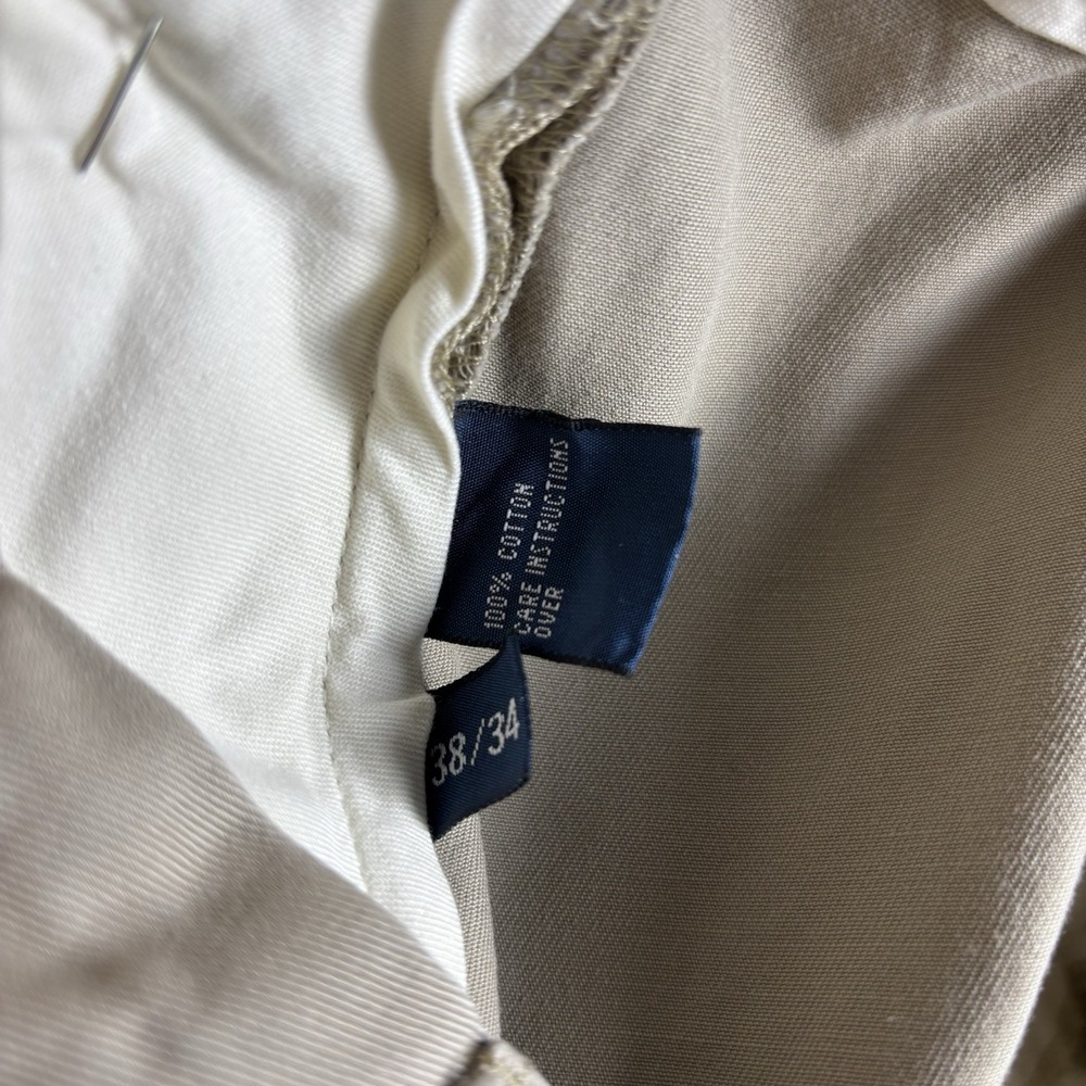 Polo Ralph Lauren Prospect Pants Mens 38x34 Beige Classic Chino‎ Cotton Pleated - Picture 6 of 10